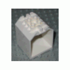 Part 30639 White Container, Box Open Ended 4 x 4 x 4 with 1 Locking Hinge Finger on Each End 